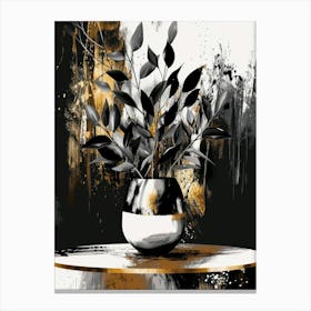 Black And Gold 110 Canvas Print