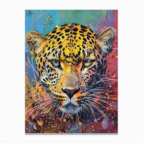 Colourful Leopard Abstract Art Print Canvas Print