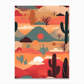 Colourful Retro Desert Sunset 1 Canvas Print