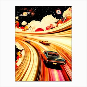 Flower Space Race Canvas Print