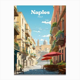 Naples Italy Vacation Modern Travel Art Canvas Print