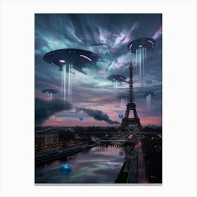 Aliens In Paris Canvas Print