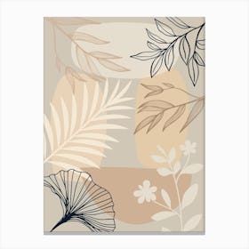 Abstract Leaves And Flowers Canvas Print