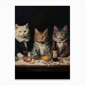 The Bachelors Party, Louis Wain Cats 0 Canvas Print