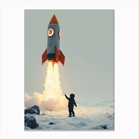 Btc Rocket Launch Canvas Print