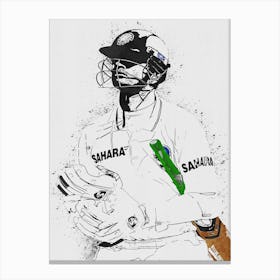 Rahul Dravid Painting Canvas Print