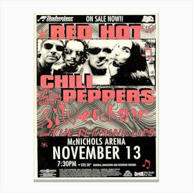 Red Hot Chili Peppers & Silverchair Mcnichols Arena 1996 Poster Canvas Print