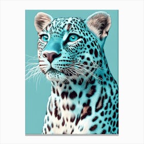 Blue Leopard 1 Canvas Print