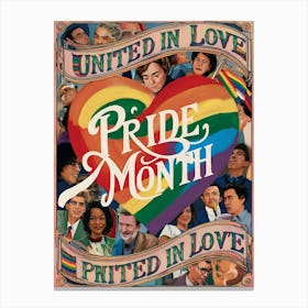 Pride Month Printed In Love Canvas Print