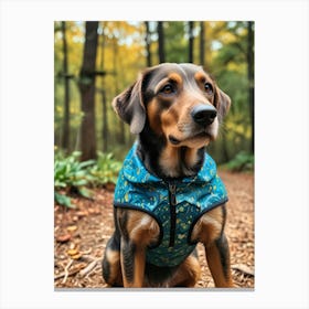 Dog In The Woods Canvas Print