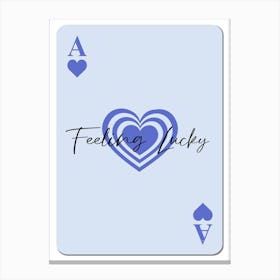 Blue feeling lucky Ace Card Canvas Print