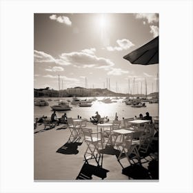 Ibiza, Spain, Mediterranean Black And White Photography Analogue 3 Canvas Print