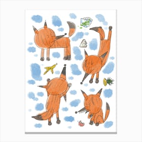 Foxes Canvas Print