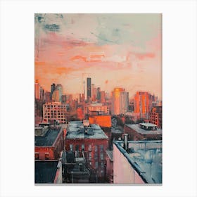 Toronto Rooftops Morning Skyline 2 Canvas Print