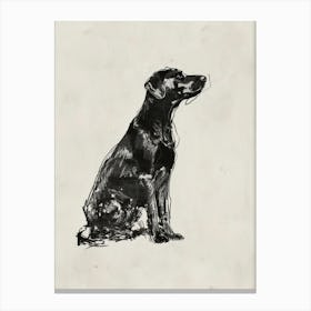 Pointer Dog Charcoal Line 3 Canvas Print