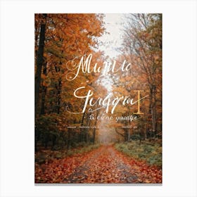 Autumn Greeting Crafted In Hand Drawn Style Rustic Typography Dancing Across The Visual Space Musi (3) Canvas Print