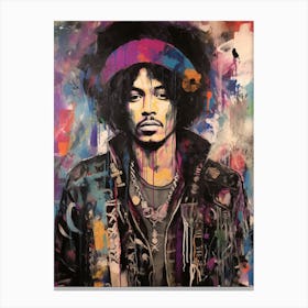 Jimi Hendrix Abstract Portrait 10 Canvas Print
