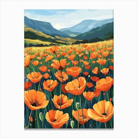 Poppies In The Field 17 Canvas Print