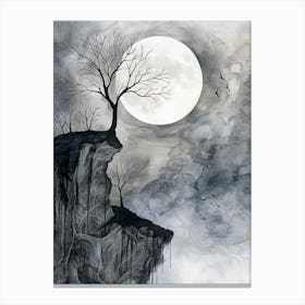 Full Moon On The Cliff Canvas Print