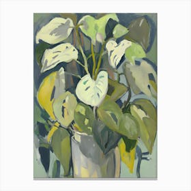 Philodendron Impressionist Abstract 2 Canvas Print