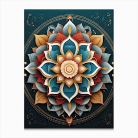 Flower Mandala Vintage Canvas Print