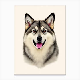 Norwegian Elkhound Illustration dog Canvas Print