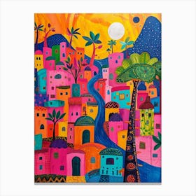 Kitsch Colourful Rio De Janeiro Cityscape 1 Canvas Print