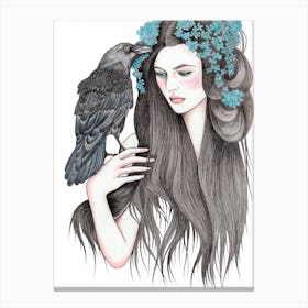 Raven Woman Canvas Print
