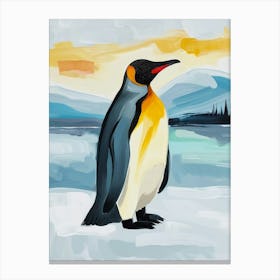King Penguin Livingston Island Colour Block Painting 2 Canvas Print