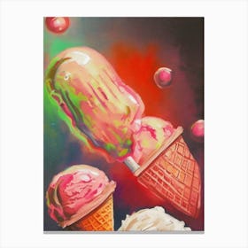Ice Cream Cones print 7 Canvas Print