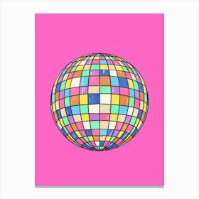 Colorful Disco Ball Canvas Print