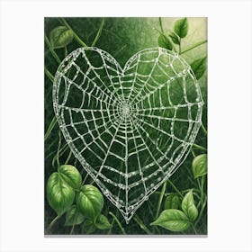 Heart Of Spider Web Canvas Print