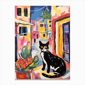 Painting Of A Cat In Izmir Turkey 1 Canvas Print