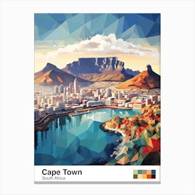 Cape Town, South Africa, Geometric Illustration 2 Poster Canvas Print
