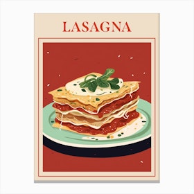 Lasagna Italian Pasta Poster Canvas Print