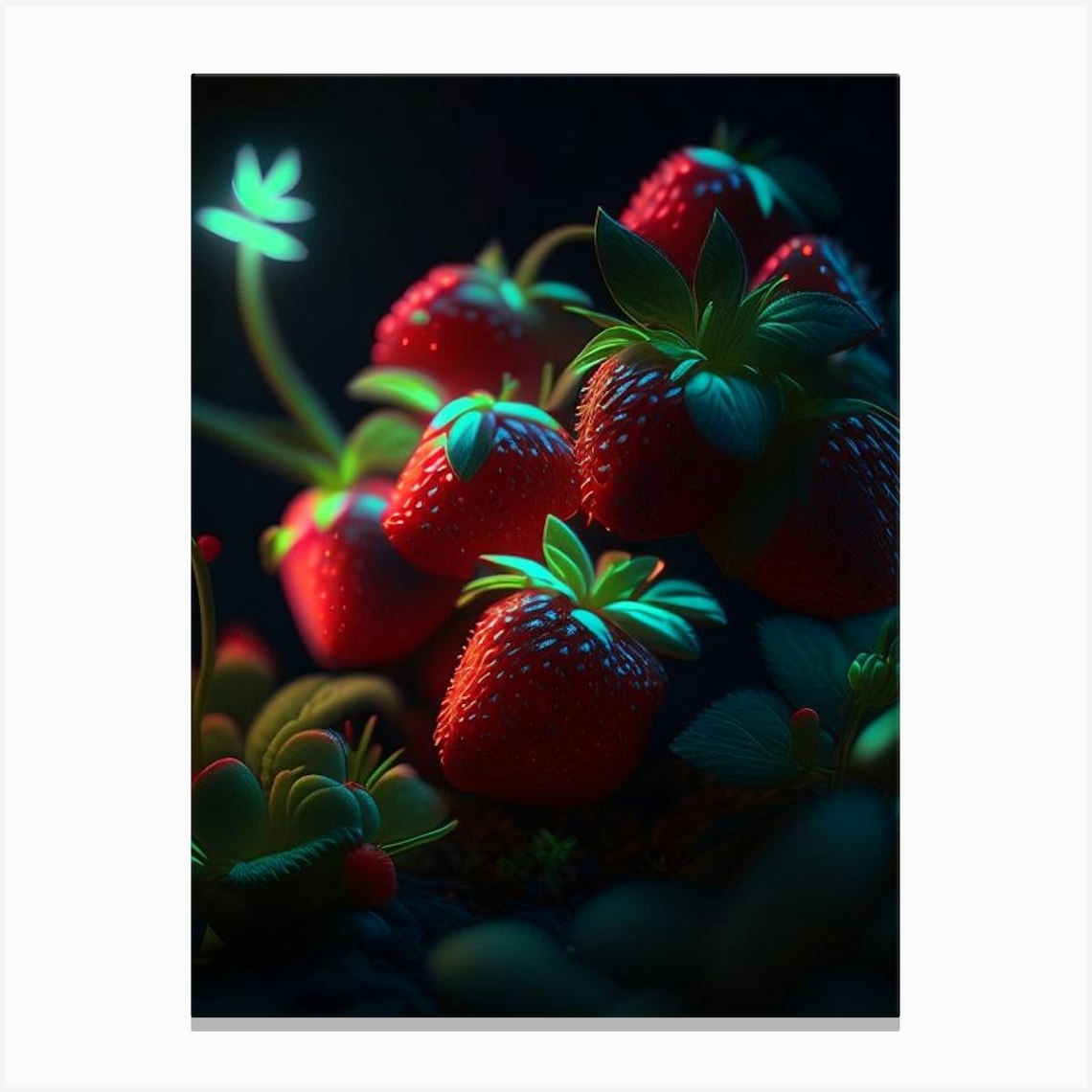 Alpine Strawberries, Plant, Neon Nights 2 Leinwandbild