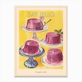 Purple Jelly Vintage Cookbook Inspired 2 Poster Canvas Print
