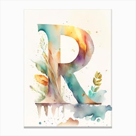 R, Letter, Alphabet Storybook Watercolour 5 Canvas Print