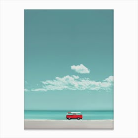 Travel Bus On The Beach 2 Canvas Print