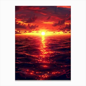 Sunset Over The Ocean 81 Canvas Print