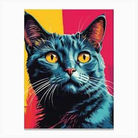 Cat Portrait Pop Art Style (29) Canvas Print