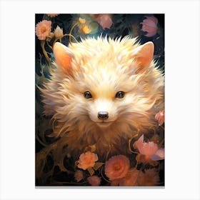 Cute Floral Fox Canvas Print