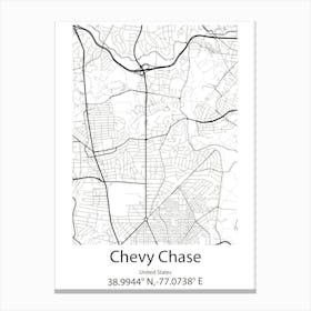 Chevy Chase,United States Minimalist Map Canvas Print