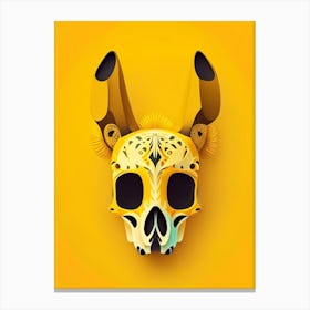 Animal Skull Yellow 2 Mexican Canvas Print