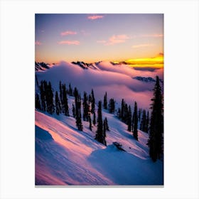 Cerro Catedral, Argentina Sunrise Skiing Poster Canvas Print