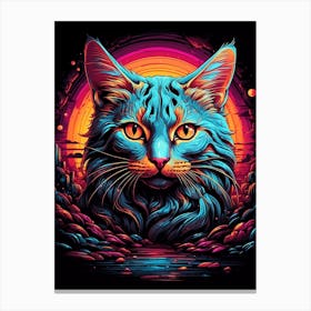 Psychedelic Cat 6 Canvas Print