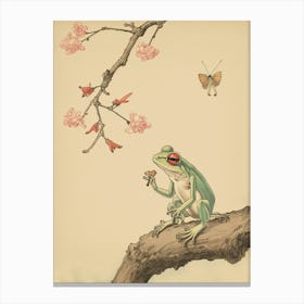 Resting Frog Japanese Style 4 Canvas Print
