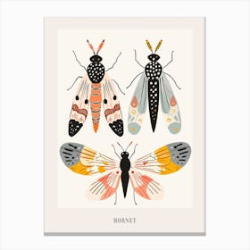 Colourful Insect Illustration Hornet 8 Poster Canvas Print