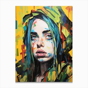 Billie Eilish Pop Art Abstract 1 Canvas Print