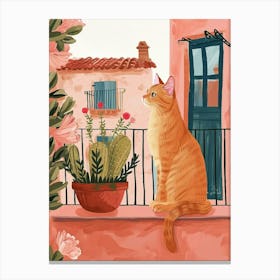 Chartreux Cat Storybook Illustration 1 Canvas Print